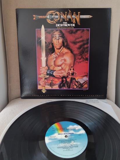 CONAN THE DESTROYER Basil Poledouris  1984 USA Basım Soundtrack LP Plak -  Posterli 2. el