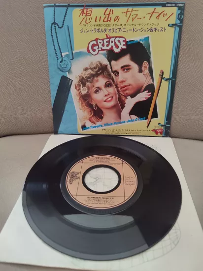 John Travolta, Olivia Newton-John, ’’Grease’’  Summer Nights  1978 Japonya Basım 45lik Plak 2.EL
