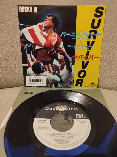 SURVIVOR - Burning Heart / Rocky IV Soundtrack 1986 Japonya Basım 45lik Plak