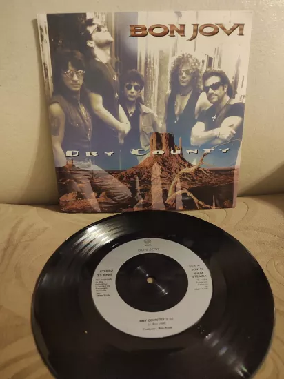 BON JOVI - Dry County / Stranger In This Town ( Live ) - 1994 İngiltere Basım 45lik Plak 2.el