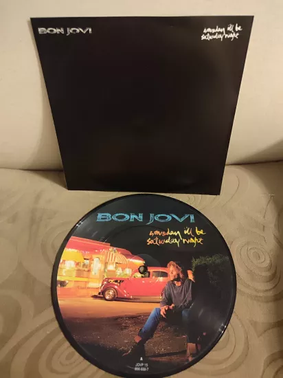 BON JOVI  Someday I’ll Be Saturday Night / Always-Live  1995 UK Basım 45lik Picture Disc Plak 2.el