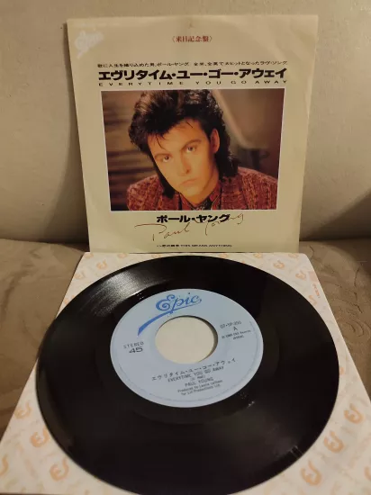 PAUL YOUNG - Everytime You Go Away - 1985 Japonya  Basım 45lik  Plak 2.el