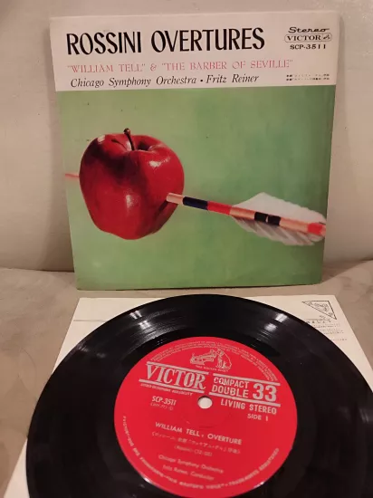 ROSSINI OVERTURES - William Tell / Sevil Berberi   Nadir Japonya Dönem Basım 45lik Plak 2.el