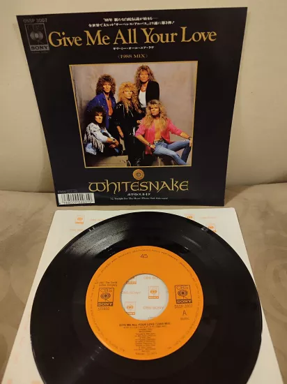 WHITESNAKE - Give Me All Your Love  Nadir 1988 Japonya Basım 45lik  Plak 2.el