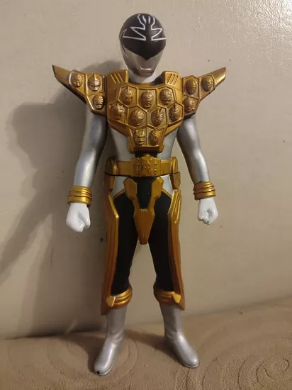 Power Rangers - Silver Gold Ranger - Orjinal 2011 Japon Yapım  Kahraman Figürü - Boy : 18 cm