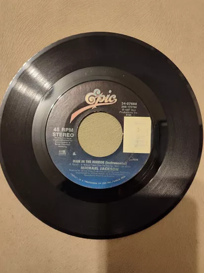 Michael Jackson - Man In The Mirror -  1987 USA   Basım 45’lik Plak - Kapaksız 2.EL