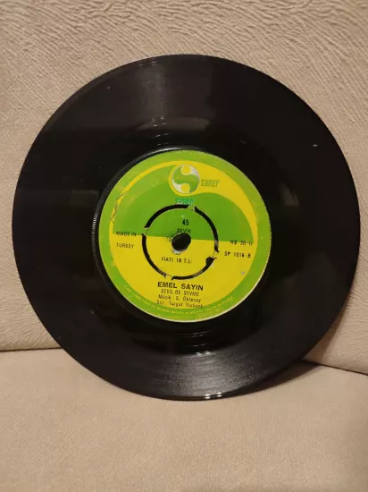 Emel Sayın - Feride / Sevil De Sevme  - Nadir 1971 Türkiye Basım 45lik Plak - Kapaksız 2.el