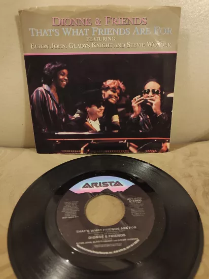 Dionne & Friends , Elton John  ‎- That’s What Friends Are For 1985 USA Basım 45lik Plak 2.el