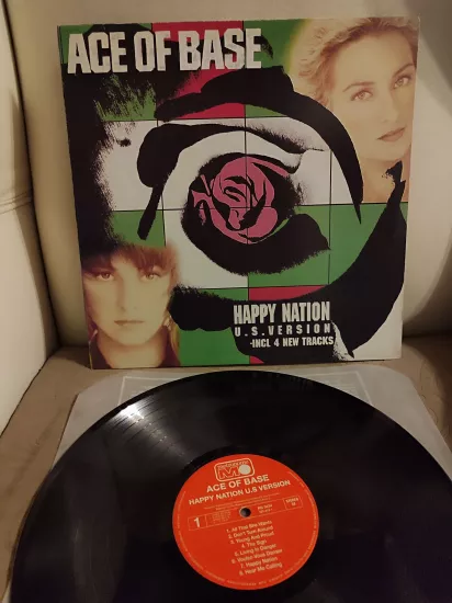 ACE OF BASE - Happy Nation ( U.S. Version ) - Nadir 1994 Güney Kore Basım Albüm LP Plak 2.el
