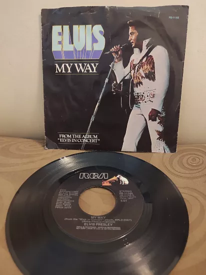 ELVIS PRESLEY - My Way / America 1977 USA Basım 45lik Plak 2.EL