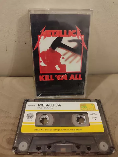 METALLICA - Kill’em All  - 1990 Türkiye  Basım Kaset Albüm - İlk Basım Kağıtlı 2.el