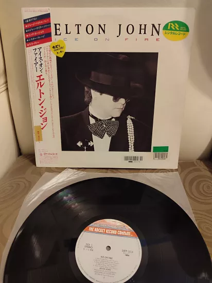 Elton John ‎- Ice On Fire- 1985 Japonya Basım LP Albüm Plak - Obi’li 2.el