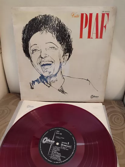 EDITH PIAF - Voila - 1965 Japonya Basım  LP Albüm Plak / Kirmizi Plak 2.el