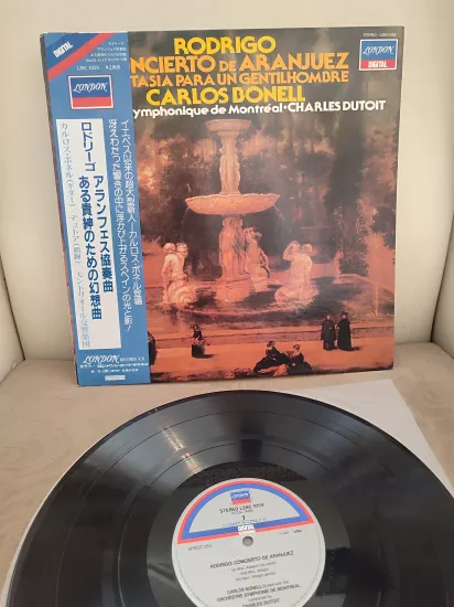 RODRIGO GİTAR KONÇERTOSU - Carlos Bonell - 1981 Japonya Basım Albüm - 33 lük LP Plak - Obi’li 2.EL
