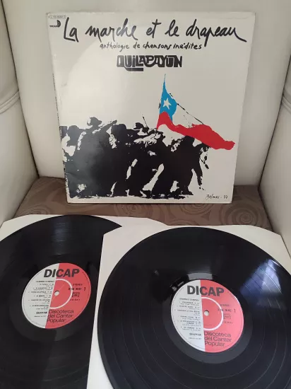 Quilapayún ‎– La Marche Et Le Drapeau - 1977 Fransa Basım Double LP Plak 2.el