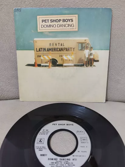 PET SHOP BOYS - Domino Dancing - 1988 Fransa Basım 45lik Plak - Dönem Basım