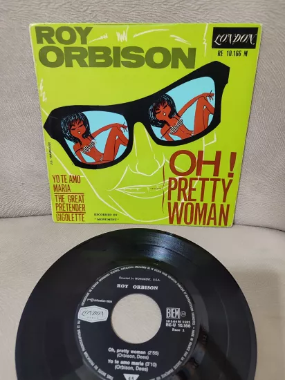 Roy Orbison - Oh! Pretty Woman + 3 Şarkı 1964 Hollanda Nadir Dönem Basım EP Plak