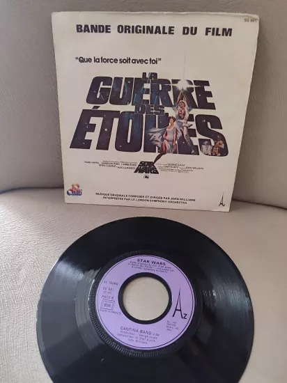 Guerre Des Etoiles / Star Wars - Main Title / Cantina Band 1977 Nadir Dönem Fransa Basım 45lik Plak