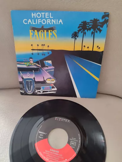 Eagles - Hotel California - 1988 Fransa Basım 45lik Plak - Dönem Basım