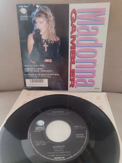 Madonna - Gambler   - 1985 Japonya  Basım 45lik Plak - Dönem Basımdır