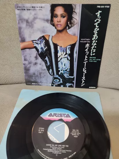Whitney Houston Saving All My Love For You / All At Once 1985 Japonya Basım 45lik Plak Dönem Basım
