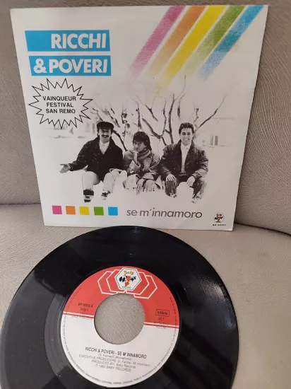 RICCHI & POVERI - Se M’innamoro - 1985 Belçika Basım 45lik Plak
