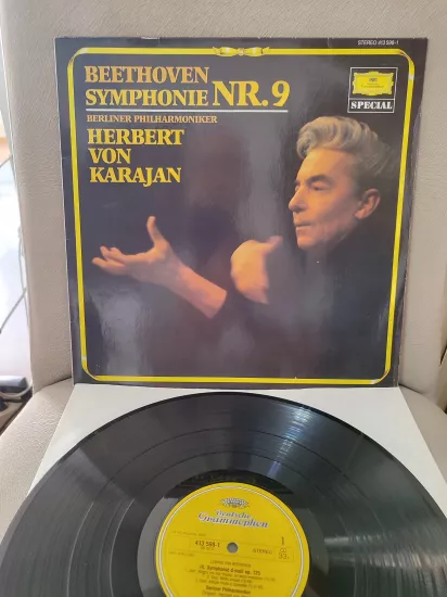 Beethoven / Herbert von Karajan - Symphonie Nr.9 - 1963 Hollanda Basım 33 lük LP Plak - Dönem Basım
