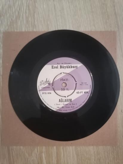 Erol Büyükburç ‎– Ağlarım / Vine – Dinero E Amore - 1966 TÜRKİYE BASIM - KAPAKSIZ 45 LİK TÜRKÇE PLAK