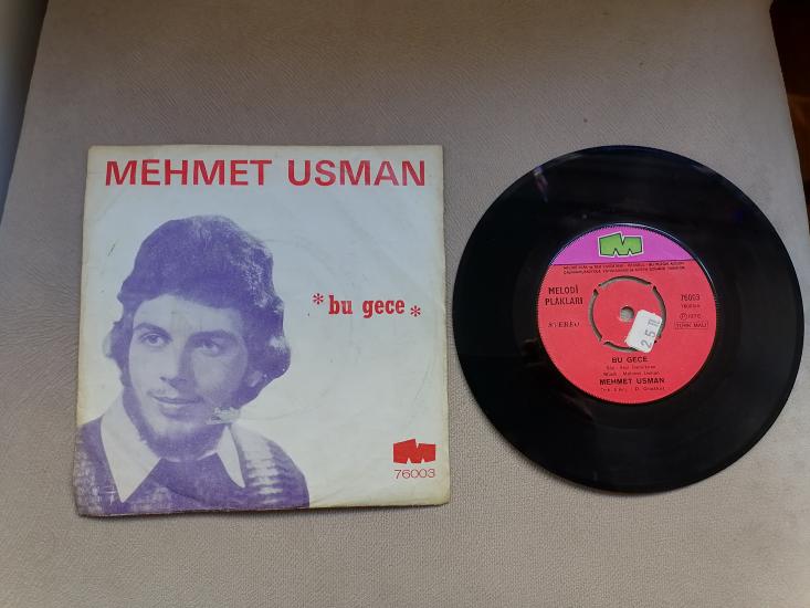 Mehmet Usman ‎– Bu Gece / Seviyorum Der Gibi - Türkiye Dönem Basım 45 Lik Plak