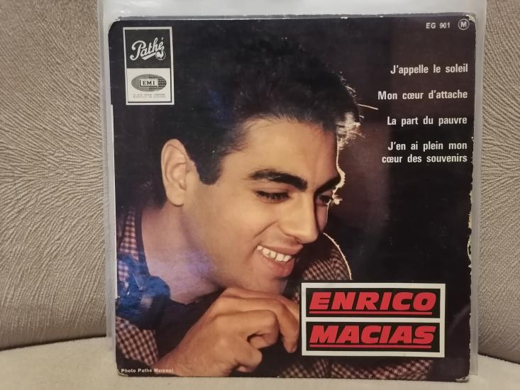 ENRICO MACIAS -  J’APPELLE LE SOLEIL/MON COOEUR D’ATTACHE 1965 FRANSA BASIM 4 ŞARKI EP PLAK 