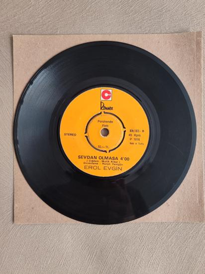 EROL EVGİN - İşte Öyle Bir Şey / Sevdan Olmasa  - 1976 Türkiye Basım 45 Lik Plak- Kapaksızdır