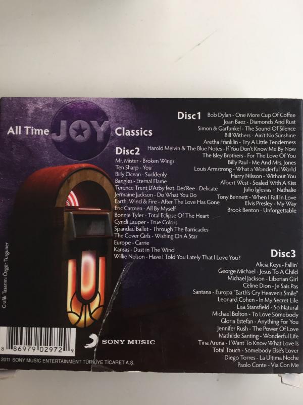 ALL TIME JOY CLASSICS 3 CD - THE BEST SLOW HITS OF ALL TIME - 2011 TÜRKİYE BASIM - CD ALBÜM - KARTON KUTUSUYLA BİRLİKTE