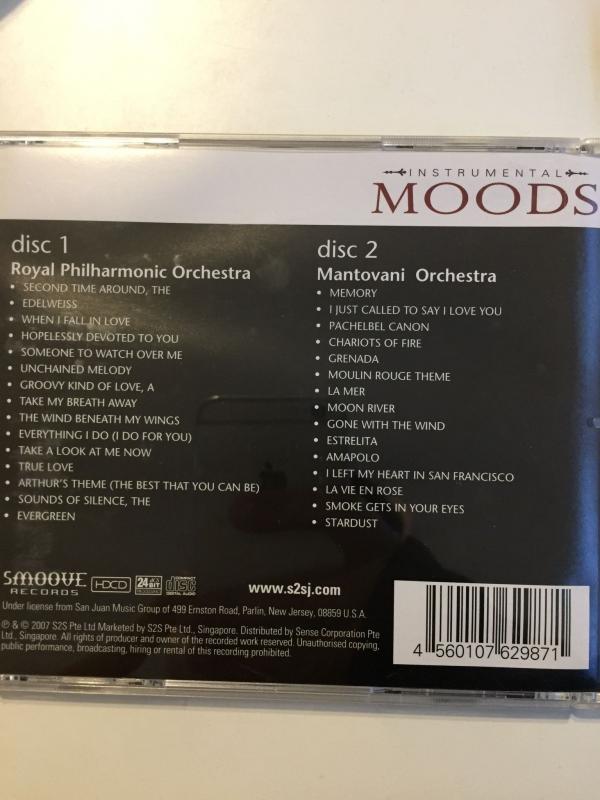 INSTRUMENTAL MOODS - PRESENTING ROYAL PHILHARMONIC ORCHESTRA & MANTOVANI ORCHESTRA -2007 SİNGAPUR BASIM - CD ALBÜM - 2 CD