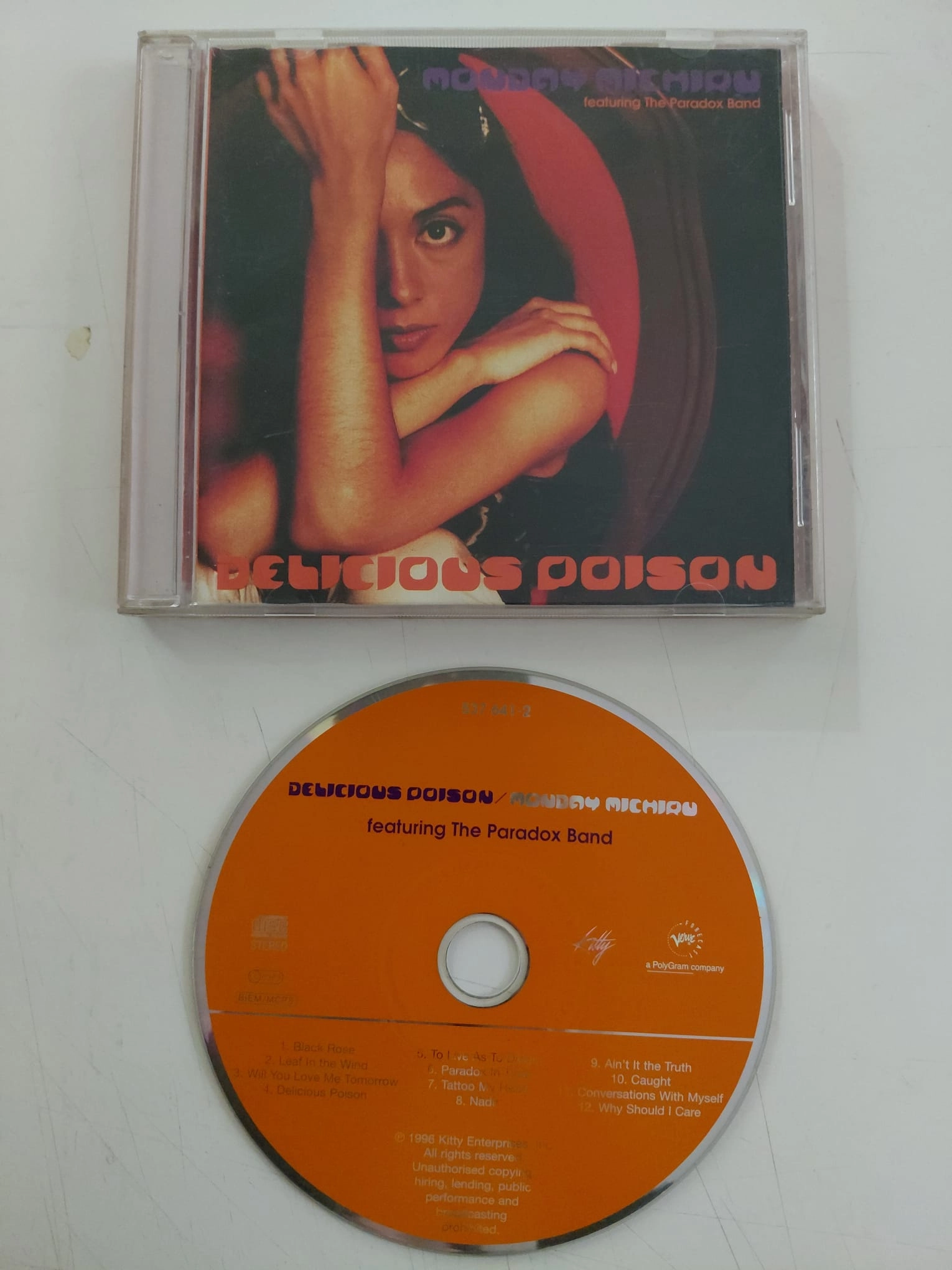 Monday Michiru Featuring The Paradox Band – Delicious Poison –  1996 Avrupa  Basım - CD Albüm-2.el