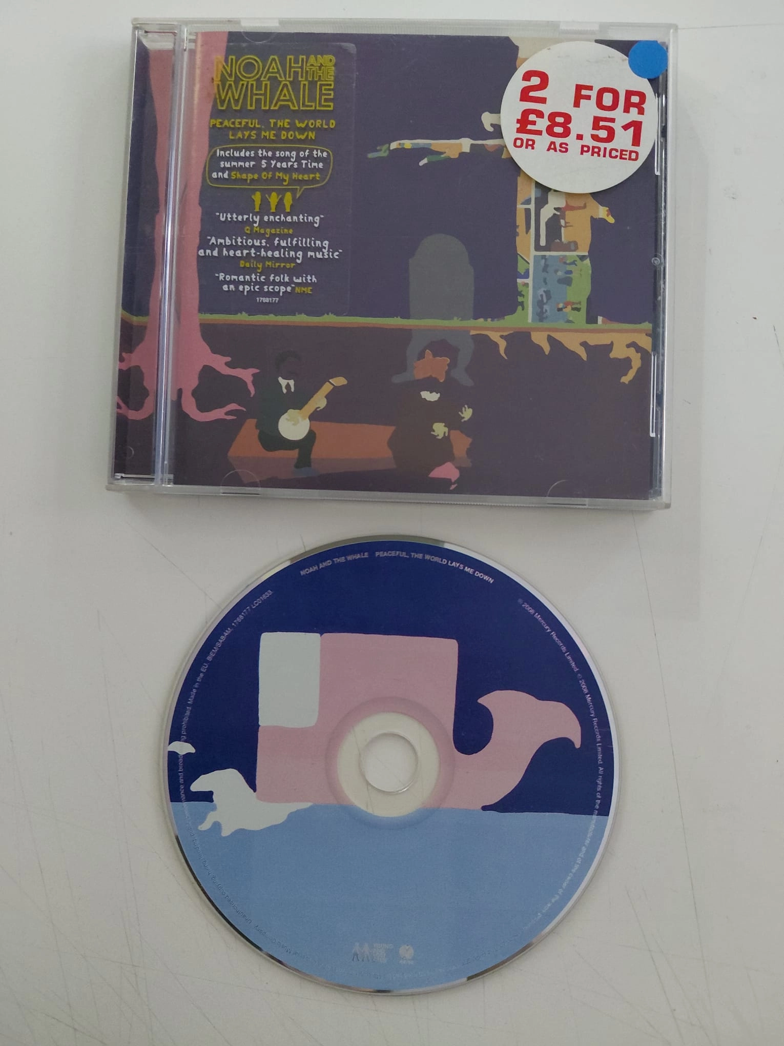 Noah And The Whale – Peaceful, The World Lays Me Down – 2008  Avrupa  Basım - CD Albüm-2.el